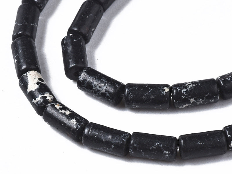 Achat 20 perles tube/colonne en jaspe impérial - 6 x 3 mm