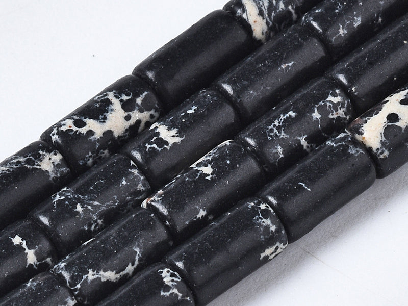 Achat 20 perles tube/colonne en jaspe impérial - 6 x 3 mm