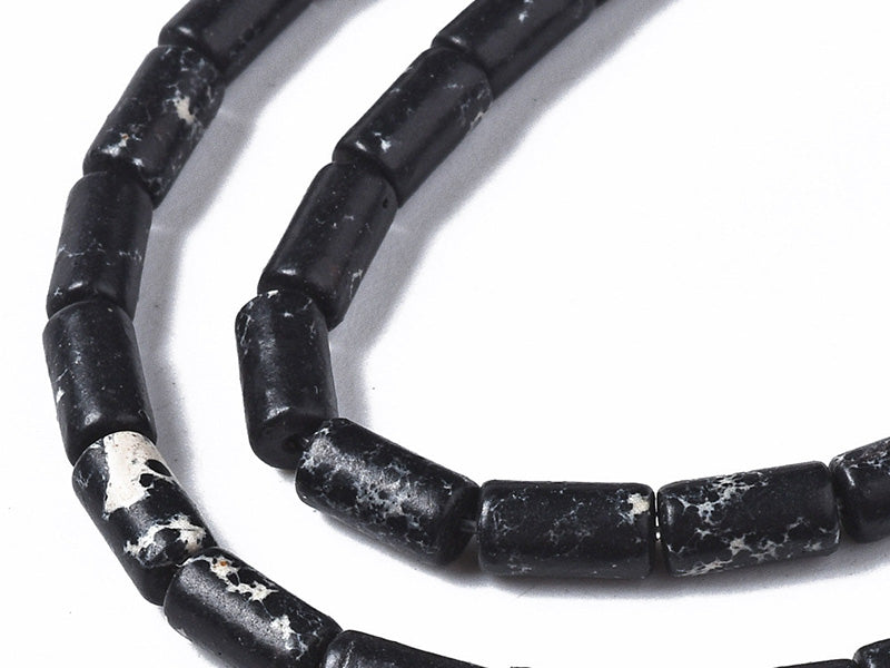 achat 20 perles tube/colonne en jaspe impérial - 6 x 3 mm
