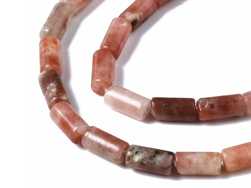 Achat 20 perles tube/colonne en jaspe - 6 x 3 mm