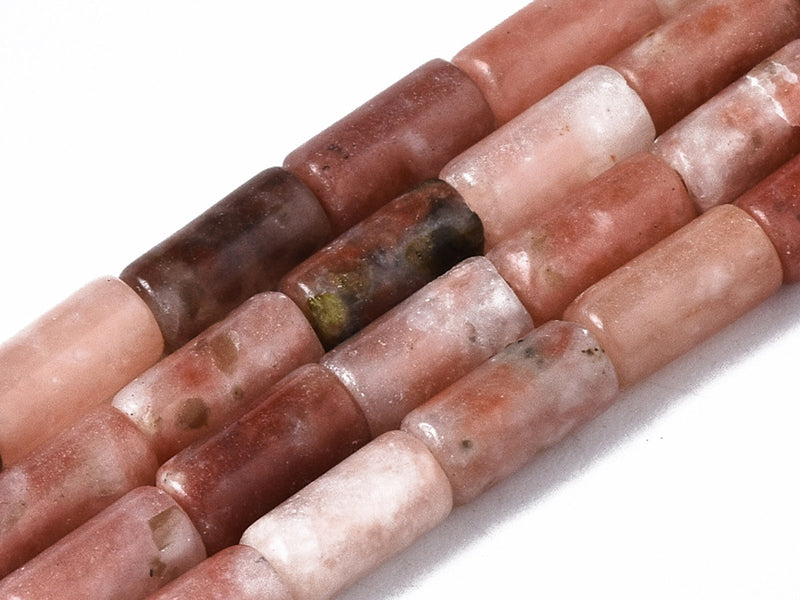 Achat 20 perles tube/colonne en jaspe - 6 x 3 mm