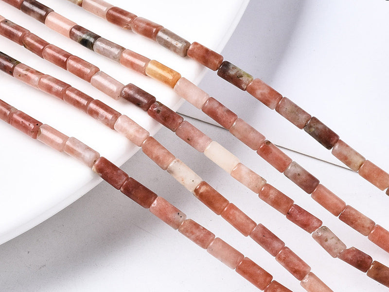 achat 20 perles tube/colonne en jaspe - 6 x 3 mm