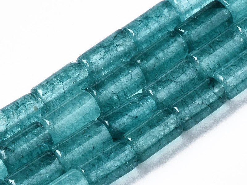 achat 20 perles tube/colonne en aigue-marine avec coloration - 6 x 3 mm