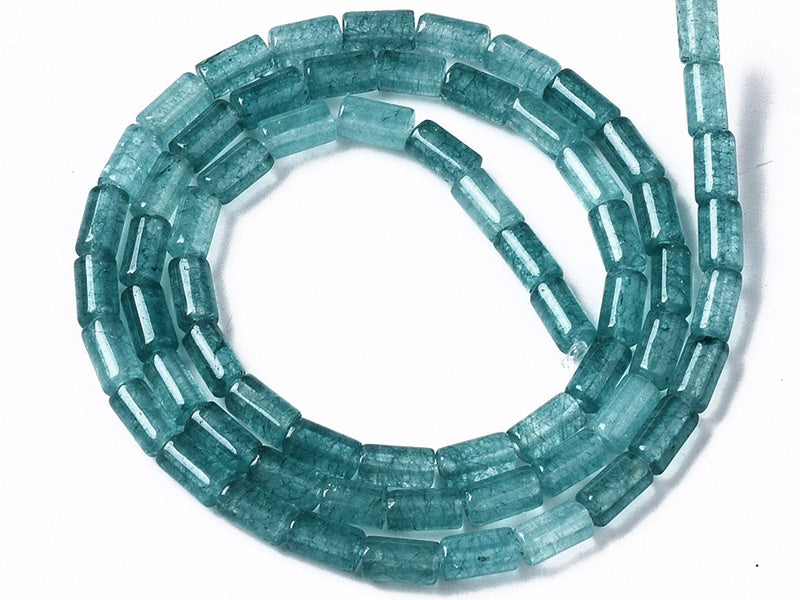 achat 20 perles tube/colonne en aigue-marine avec coloration - 6 x 3 mm