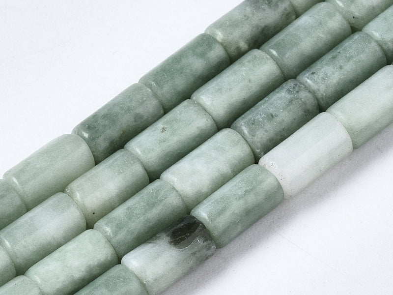 Achat 20 perles tube/colonne en pierre naturelle vert d'eau - 6 x 3 mm