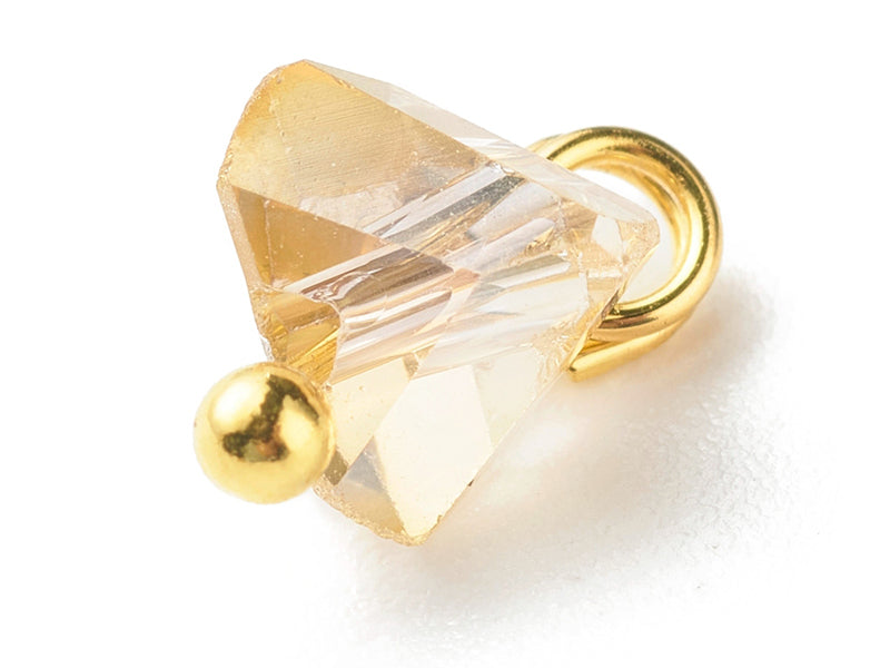 achat 10 pendentifs en verre irisé - forme triangulaire - tons crèmes - 8 x 6 mm