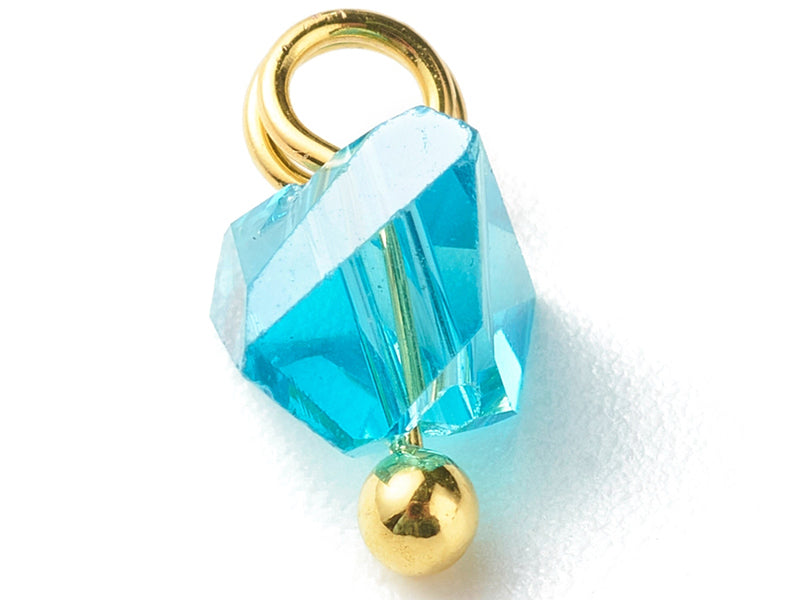 Achat 10 pendentifs en verre irisé - forme triangulaire - tons bleus - 8 x 6 mm