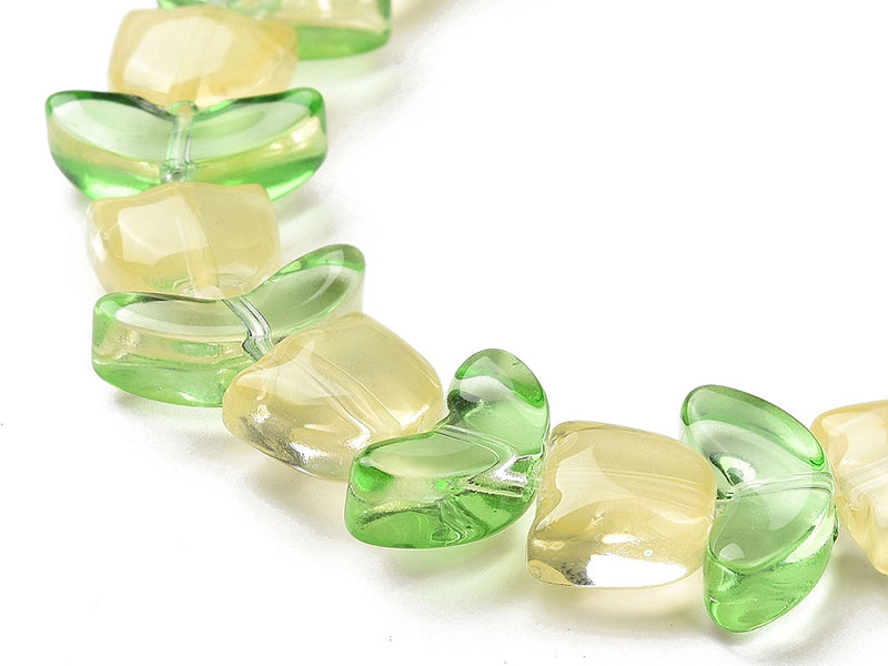 Achat 14 perles en verre - Tulipe jaune - 15 x 15 mm