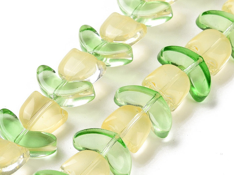achat 14 perles en verre - Tulipe jaune - 15 x 15 mm