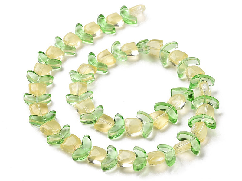 achat 14 perles en verre - Tulipe jaune - 15 x 15 mm