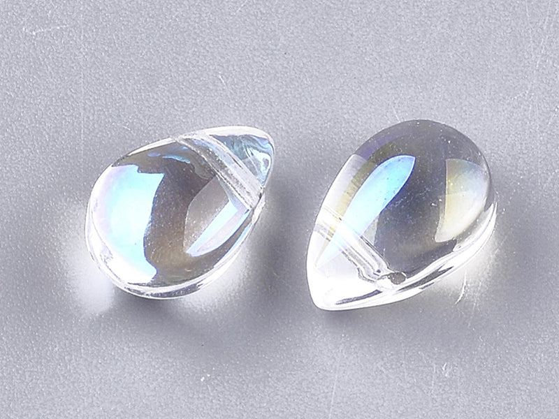 Achat 20 perles gouttes irisées - 9 x 6 mm