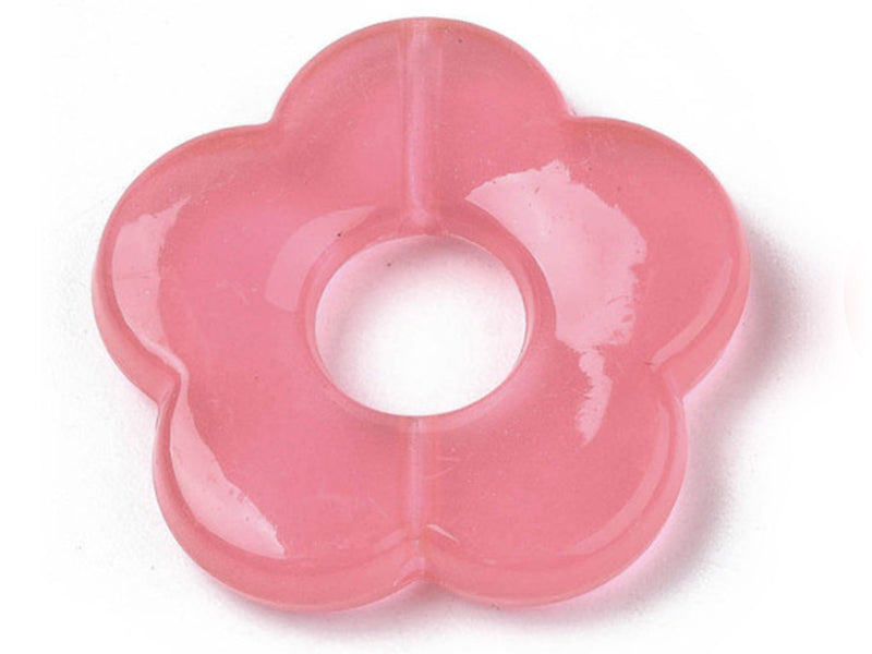 Achat Perle fleur en acrylique rose - 26 mm