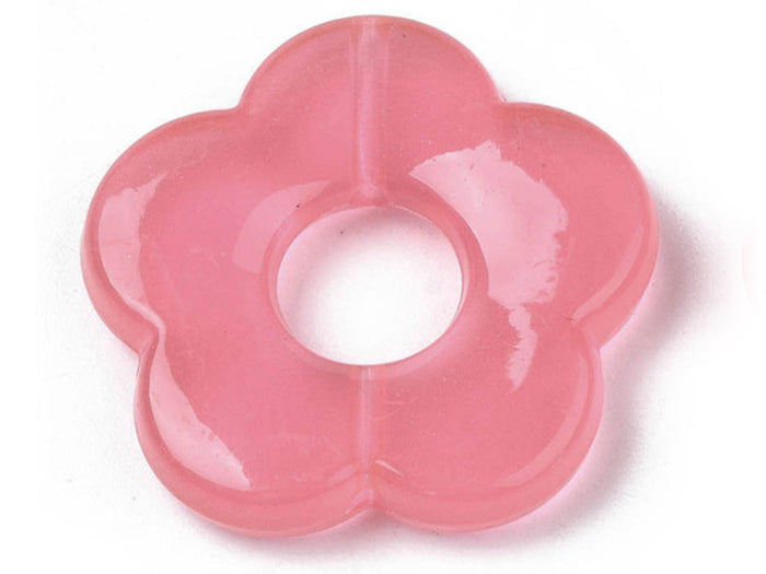 Achat Perle fleur en acrylique rose - 26 mm