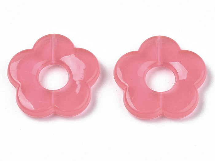 Achat Perle fleur en acrylique rose - 26 mm