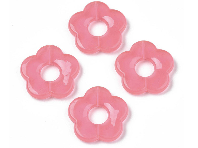 achat Perle fleur en acrylique rose - 26 mm