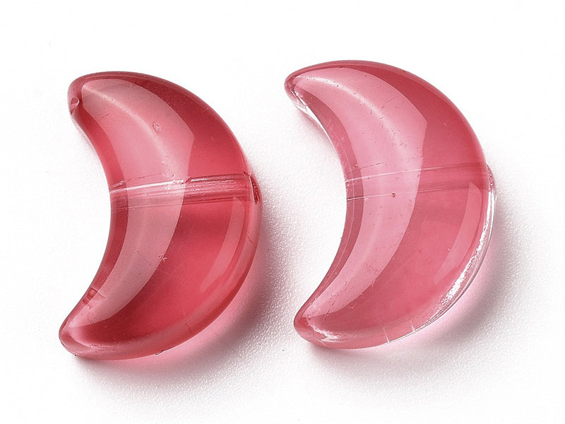achat 20 perles en verre croissant de lune - couleurs variées - 14 x 9 mm