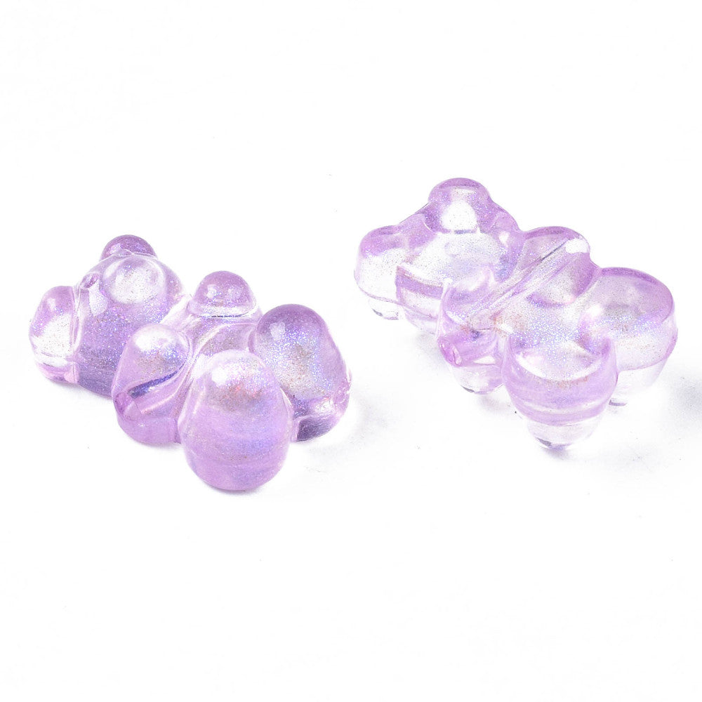 achat 20 perles nounours/ourson acryliques - couleurs variées - 18 x 12 mm
