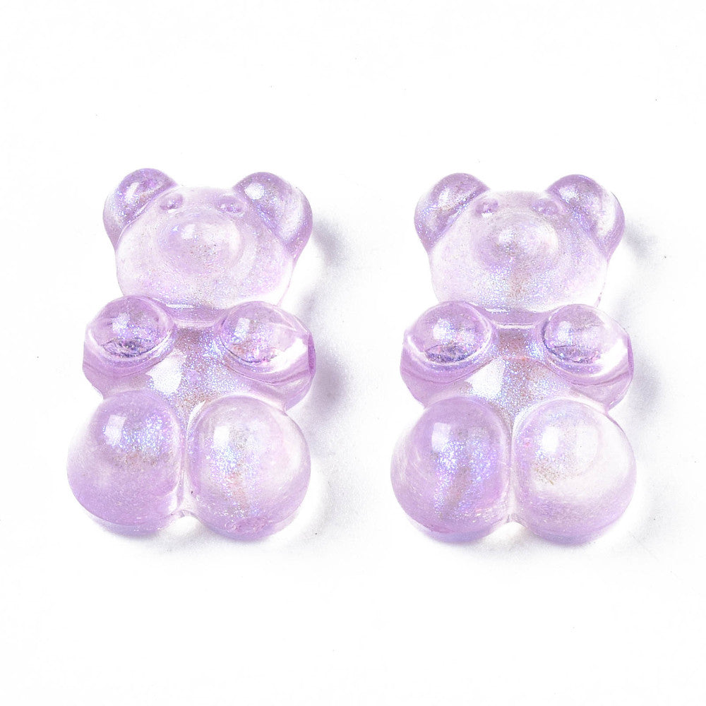 achat 20 perles nounours/ourson acryliques - couleurs variées - 18 x 12 mm