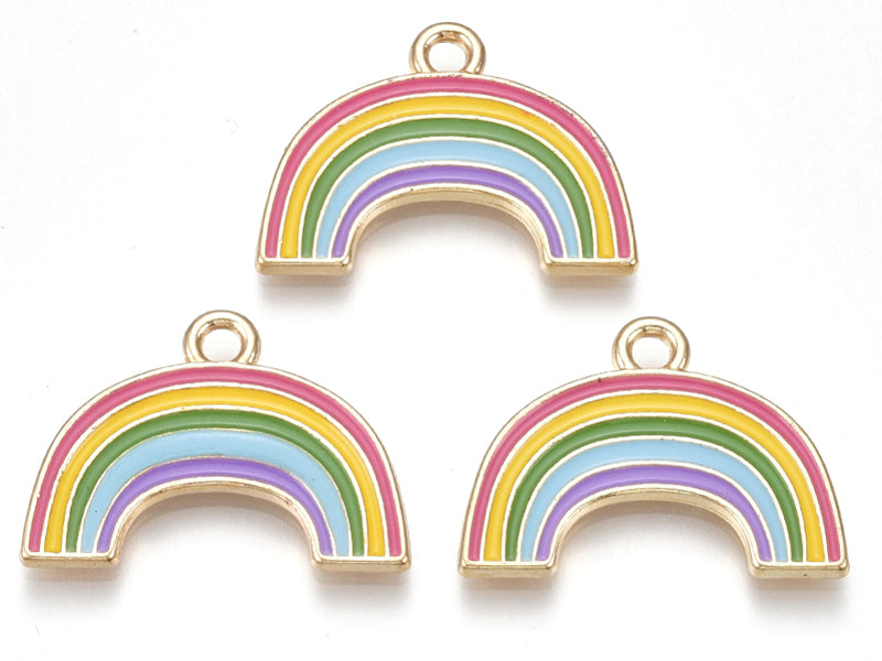 Achat Breloque émaillée - arc-en-ciel - 18 mm