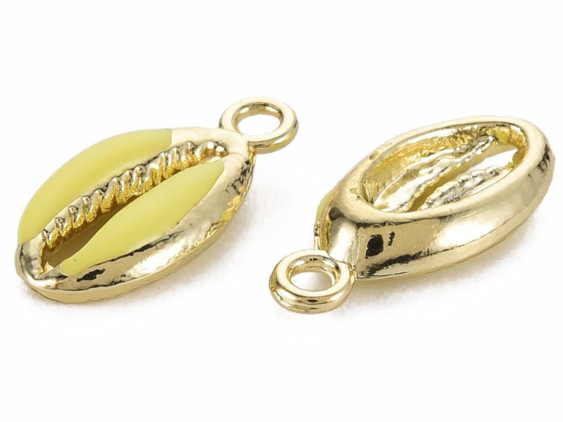 Achat Breloque émaillée - cauri jaune - 17 mm