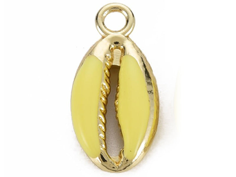 Achat Breloque émaillée - cauri jaune - 17 mm