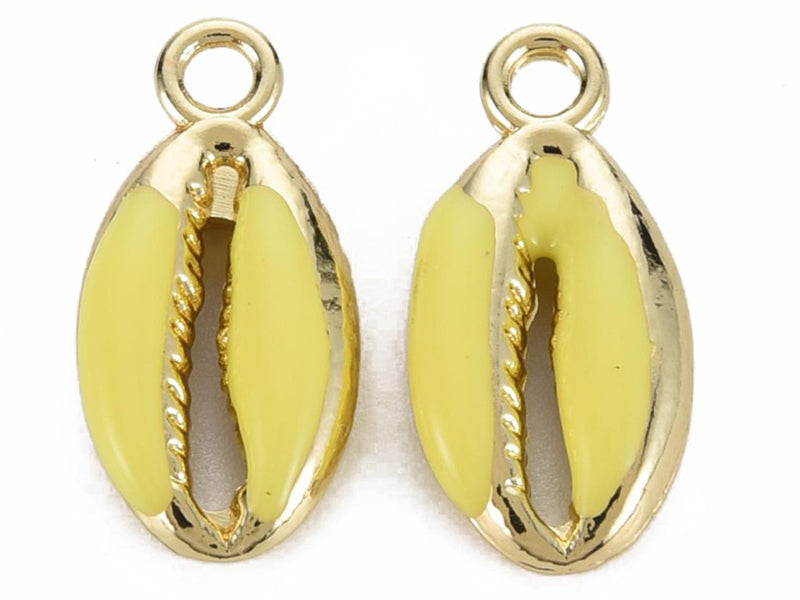 achat Breloque émaillée - cauri jaune - 17 mm