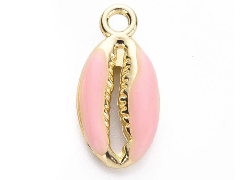 Achat Breloque émaillée - cauri rose - 17 mm