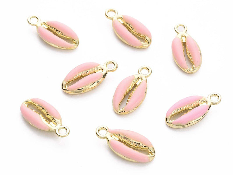 achat Breloque émaillée - cauri rose - 17 mm