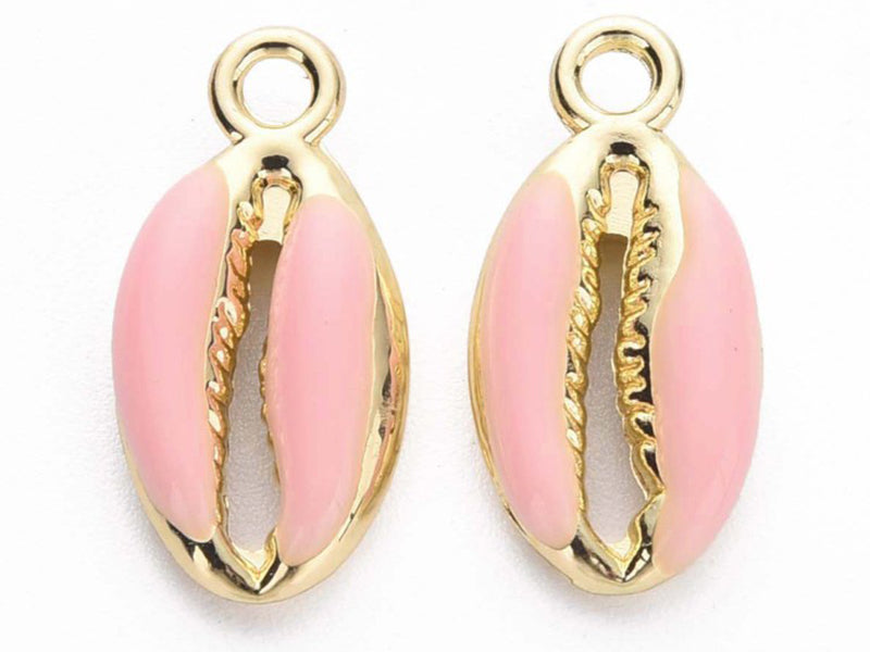 achat Breloque émaillée - cauri rose - 17 mm