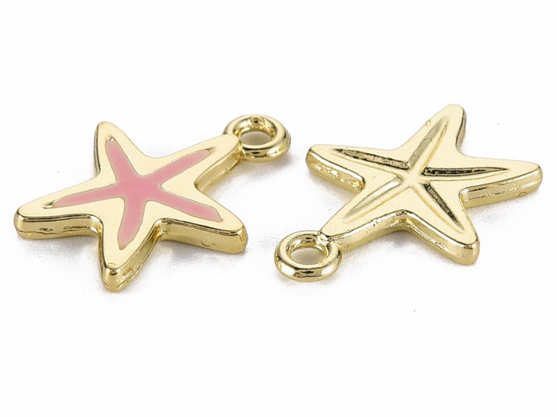 Achat Breloque émaillée - fine étoile de mer - Rose pâle