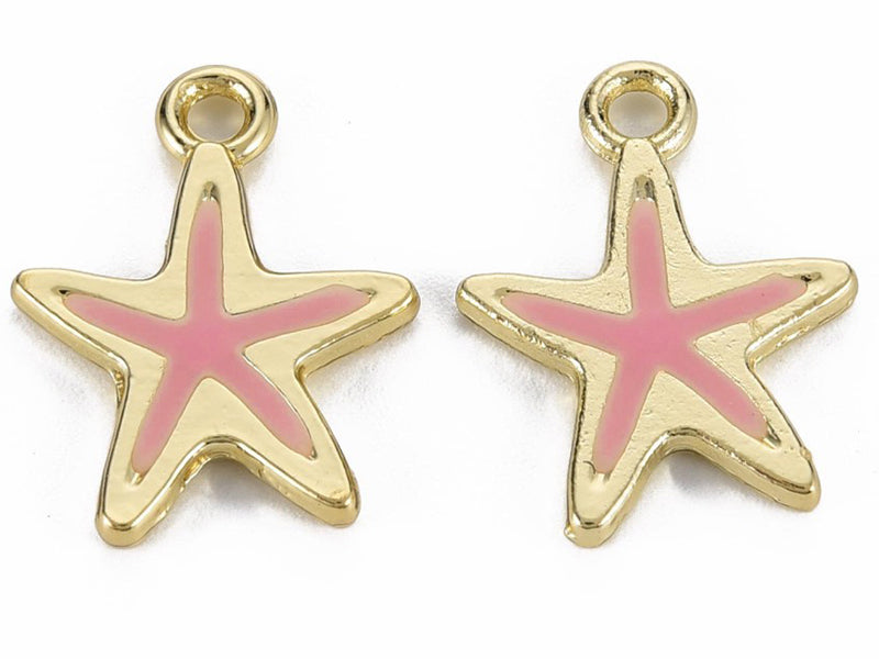 achat Breloque émaillée - fine étoile de mer - Rose pâle