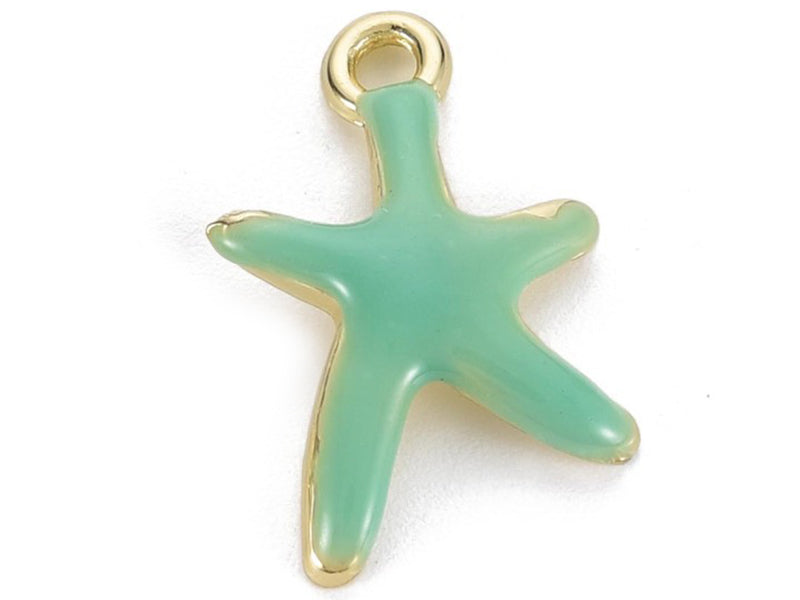 Achat Breloque émaillée - étoile de mer - vert d'eau
