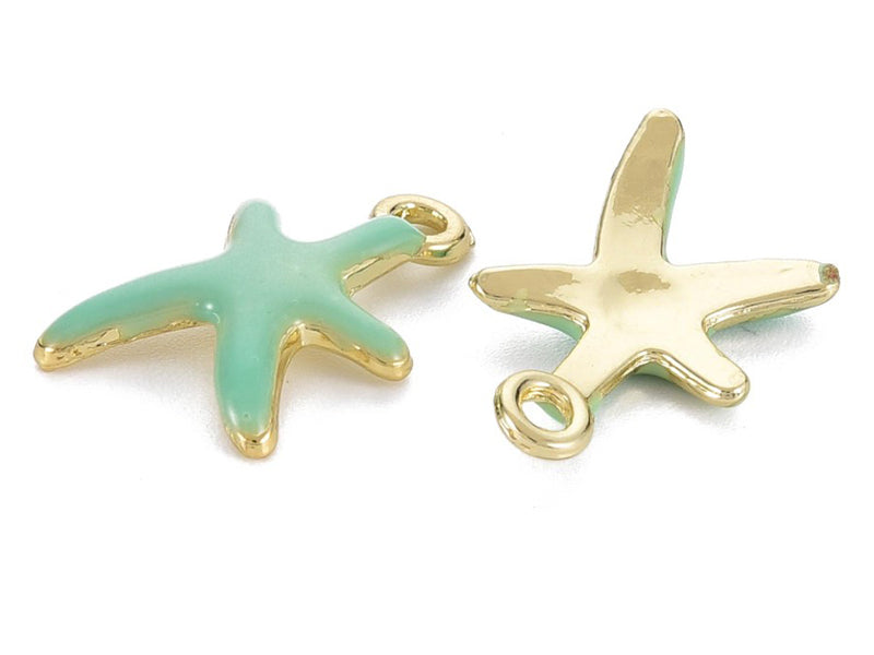 achat Breloque émaillée - étoile de mer - vert d'eau