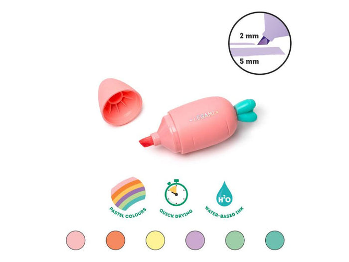 Achat 6 mini surligneurs Carottes - Legami