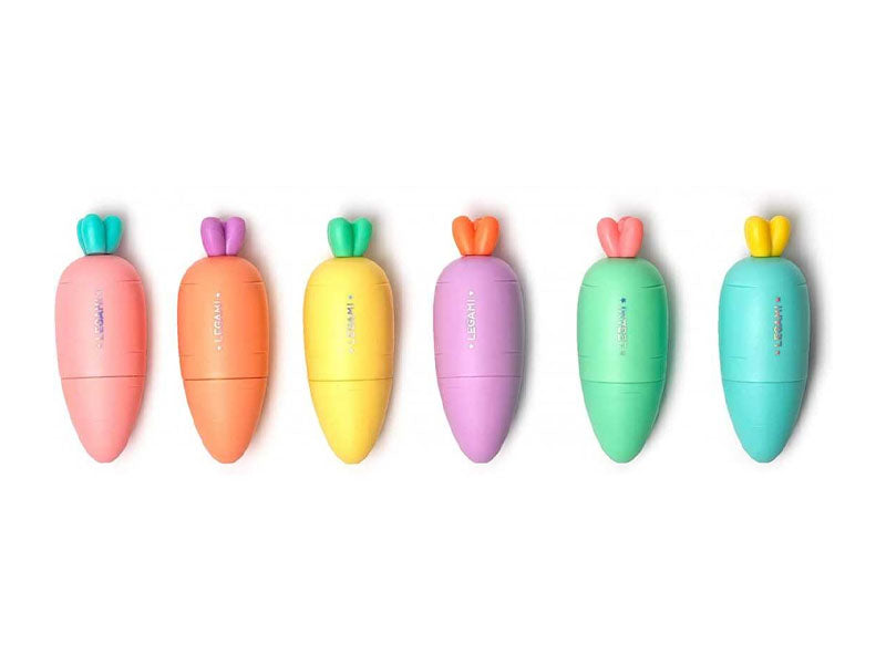 achat 6 mini surligneurs Carottes - Legami