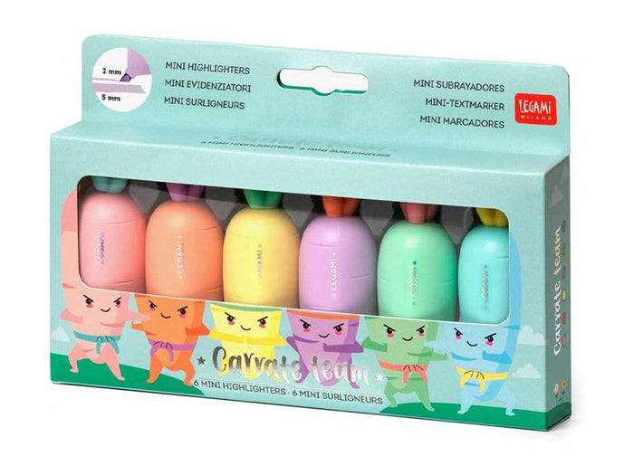Achat 6 mini surligneurs Carottes - Legami
