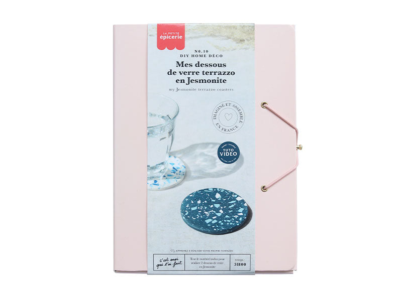 Achat Kit DIY Home Déco - Mes dessous de verre terrazzo en Jesmonite - Bleu