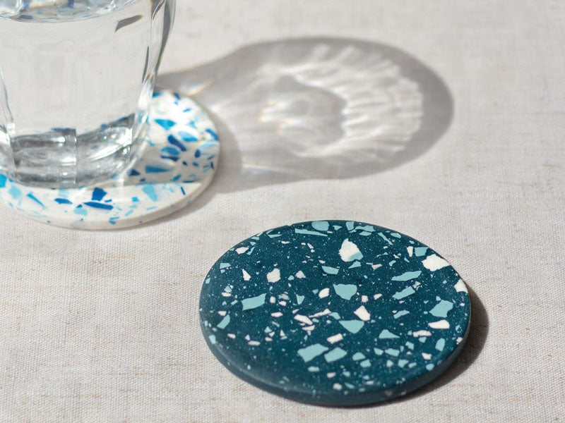 Achat Kit DIY Home Déco - Mes dessous de verre terrazzo en Jesmonite - Bleu