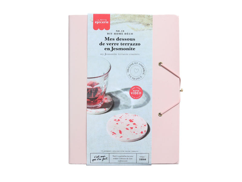 Achat Kit DIY Home Déco - Mes dessous de verre terrazzo en Jesmonite - Rose