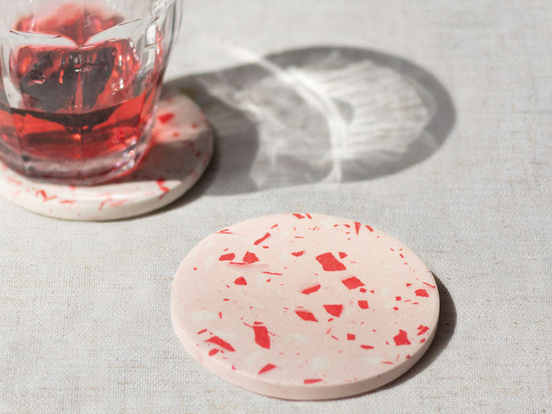 Achat Kit DIY Home Déco - Mes dessous de verre terrazzo en Jesmonite - Rose
