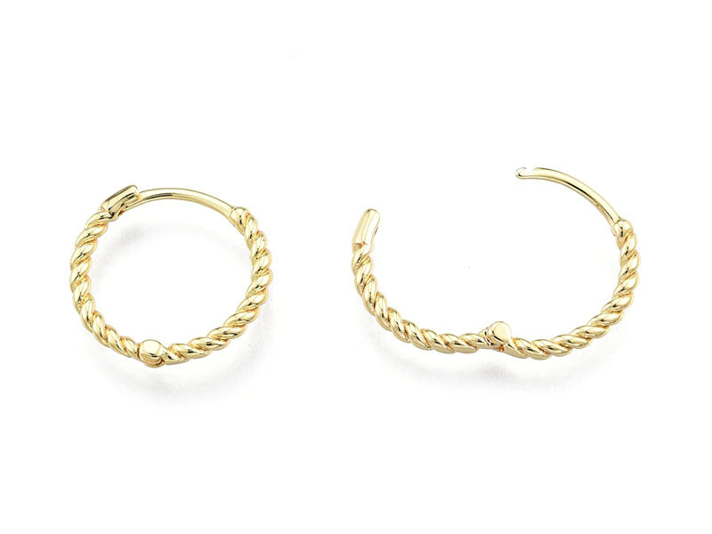 achat Paire de créoles huggie - Doré a l'or fin 18K - 15 mm