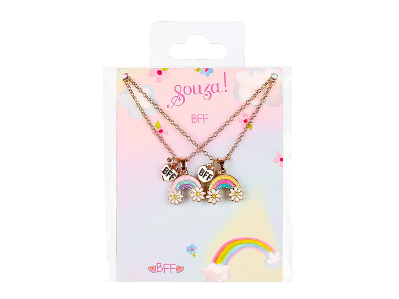 Achat Set de 2 colliers Best Friends Forever arc-en-ciel