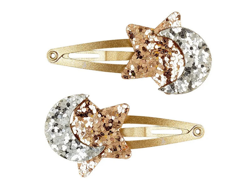 Achat Lot de 2 barrettes Moon-star - Lune et étoile