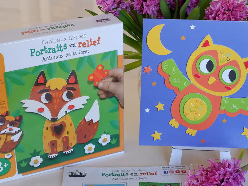 achat Coffret créatif portraits en relief - Animaux de la forêt