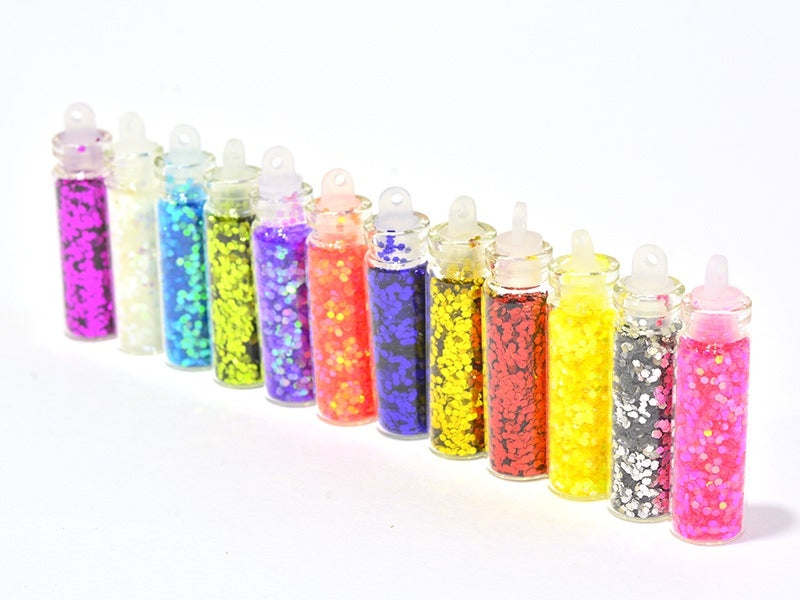 Achat lot de 12 fioles remplies de paillettes