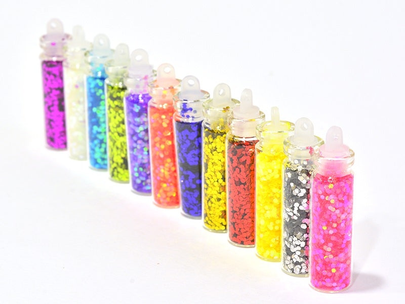 Achat lot de 12 fioles remplies de paillettes