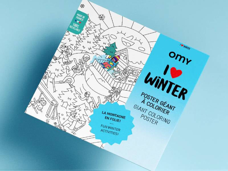 achat Poster géant à colorier - I love winter