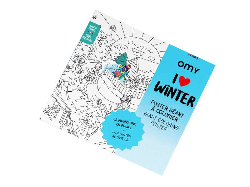 Achat Poster géant à colorier - I love winter