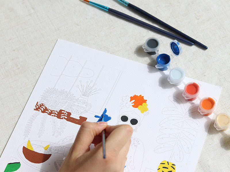 achat Coffret peinture au numéro - Petit Pinceau - La fille aux chats par Guillaume Denaudhome