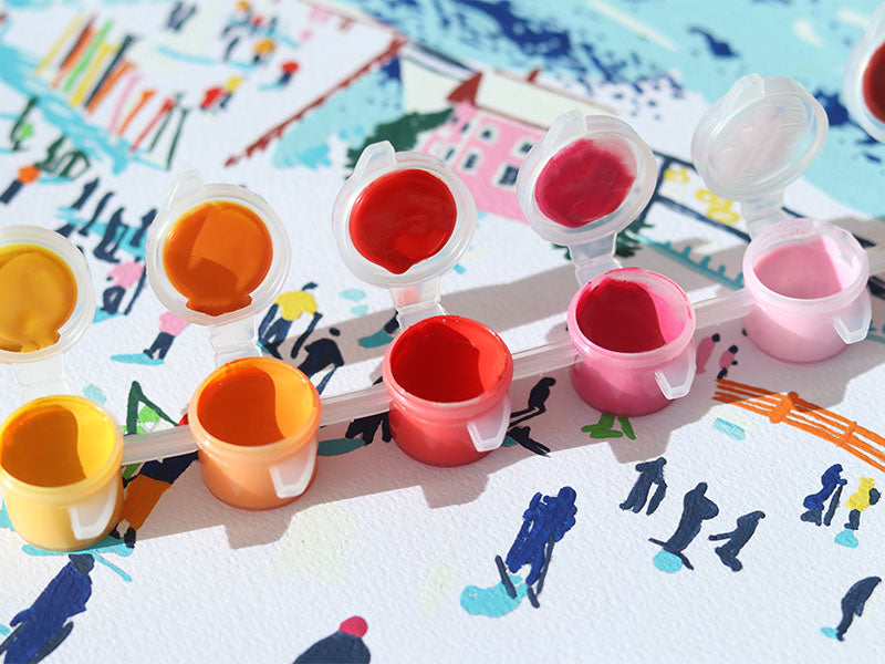 achat Coffret peinture au numéro - Petit Pinceau - Skiing Among Montains par Katie Smith